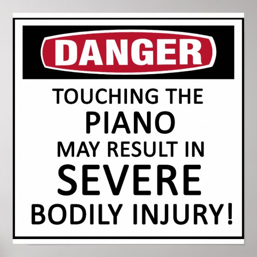 Danger Piano Poster (Voorkant)
