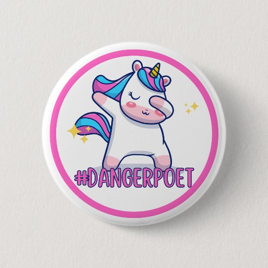 Danger Poet Unicorn Button (Voorkant)