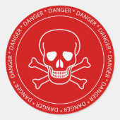 Danger - Schedelteken Sticker (Voorkant)