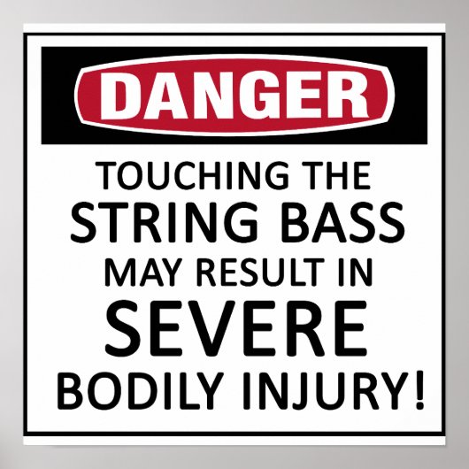 Danger String Bass Poster (Voorkant)