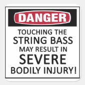Danger String Bass Vierkante Sticker (Voorkant)