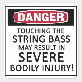 Danger String Bass Vierkante Sticker