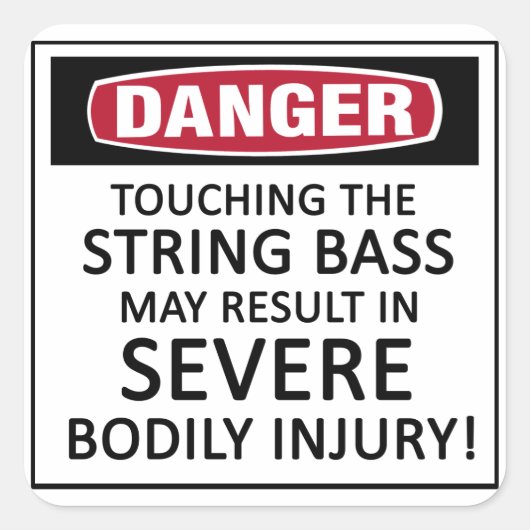 Danger String Bass Vierkante Sticker (Voorkant)