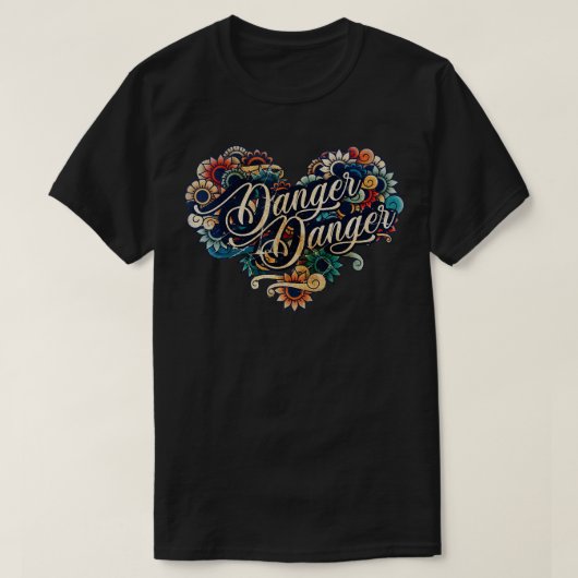 Danger VIGNETTE  KLEUR T-shirt (Design voorkant)