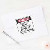 Danger Violin Ronde Sticker (Envelop)