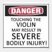 Danger Violin Vierkante Sticker (Voorkant)
