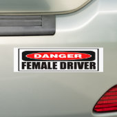 Danger Vrouw Driver Bumpersticker