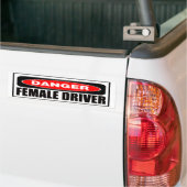 Danger Vrouw Driver Bumpersticker