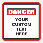 Danger Warning Custom Sticker (Voorkant)