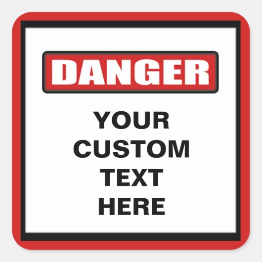 Danger Warning Custom Sticker (Voorkant)