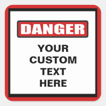 Danger Warning Custom Sticker