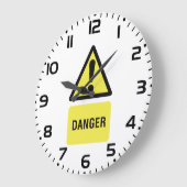 Danger Warning Sign Yellow Triangle Exclamation Grote Klok (Hoek)