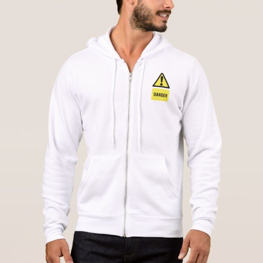 Danger Warning Sign Yellow Triangle Exclamation Hoodie (Voorkant)