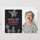 Danger Zone Fighter Jet Verjaardag Uitnodigingen F (Voorkant)