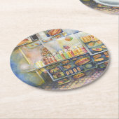 Dangerachtig dicht bij de vun ronde kartonnen onderzetter (Gebogen)