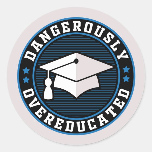 Dangerisch overgeschoold ronde sticker (Voorkant)