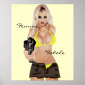 Dangerous Blonde Femme Fatale Poster (Voorkant)