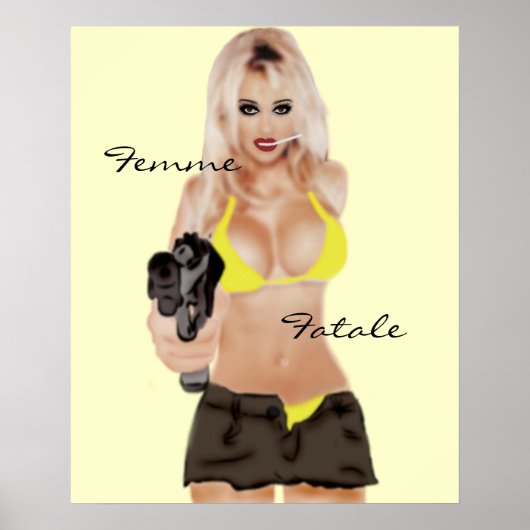Dangerous Blonde Femme Fatale Poster (Voorkant)