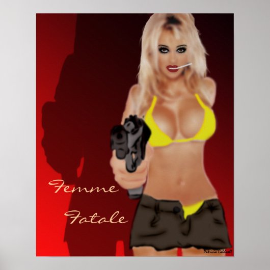 Dangerous Blonde Shadow Femme Fatale Poster (Voorkant)