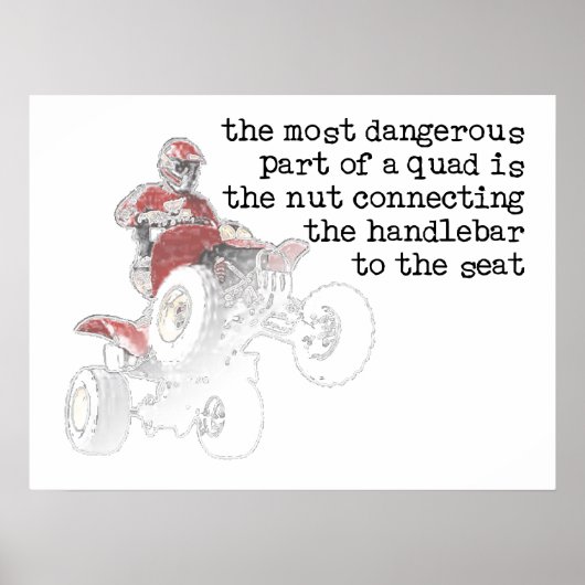 Dangerous Nut Quad ATV Off-Road Print Poster Sign (Voorkant)