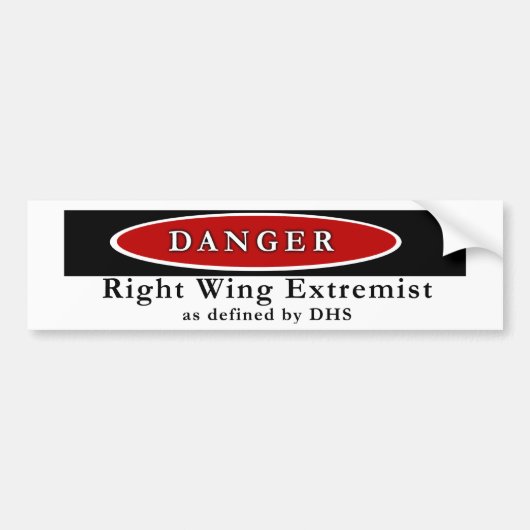 DANGERRECHTS WAT EXTREMIST BUMPERSTICKER (Voorkant)