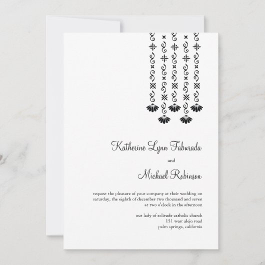 Dangling Flowers and Sparkles Wedding Invitation Kaart (Voorkant)