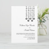 Dangling Flowers and Sparkles Wedding Invitation Kaart (Staand voorkant)