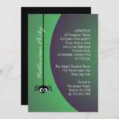 Dangling Halloween Spider (groen) Kaart (Voorkant / Achterkant)