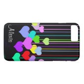 Dangling Hearts op zwart Case-Mate iPhone Case (Achterkant (Horizontaal))