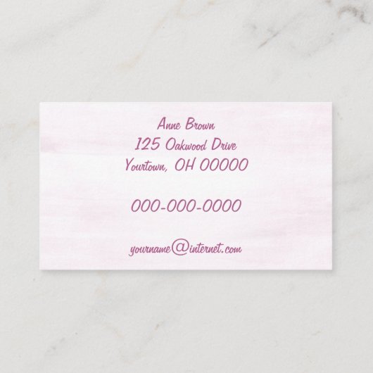 Dangling Pink-telefoonontvanger Visitekaartje (Achterkant)