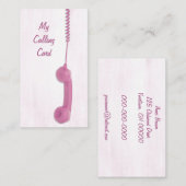 Dangling Pink-telefoonontvanger Visitekaartje (Voorkant / Achterkant)