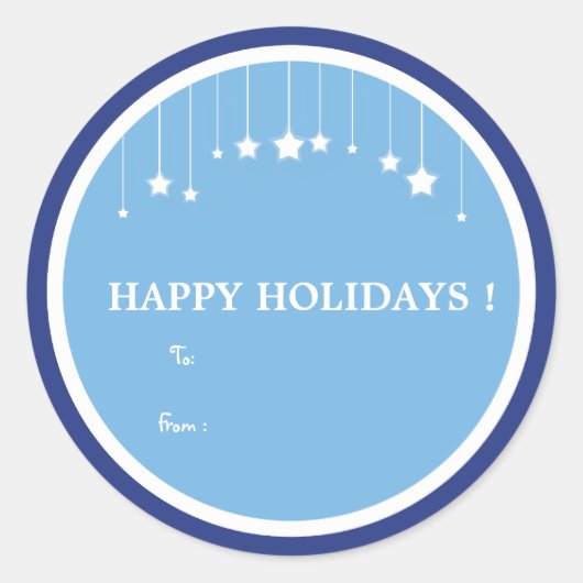 Dangling stars - kerstcadeautags ronde sticker (Voorkant)