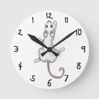 Dangly Mousey Reverse Time Clock Ronde Klok