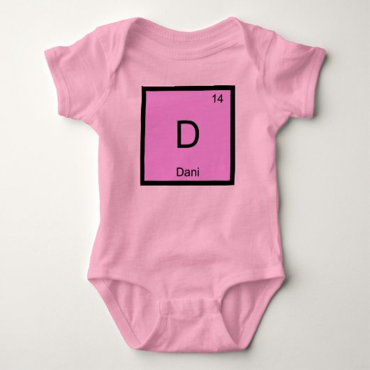 Dani Naam Chemie Element Periodiek Systeem Romper (Voorkant)