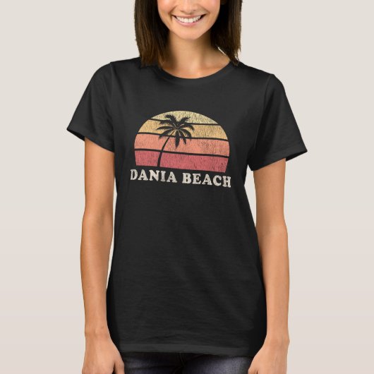 Dania Beach FL 70s Retro Throwback T-shirt (Voorkant)