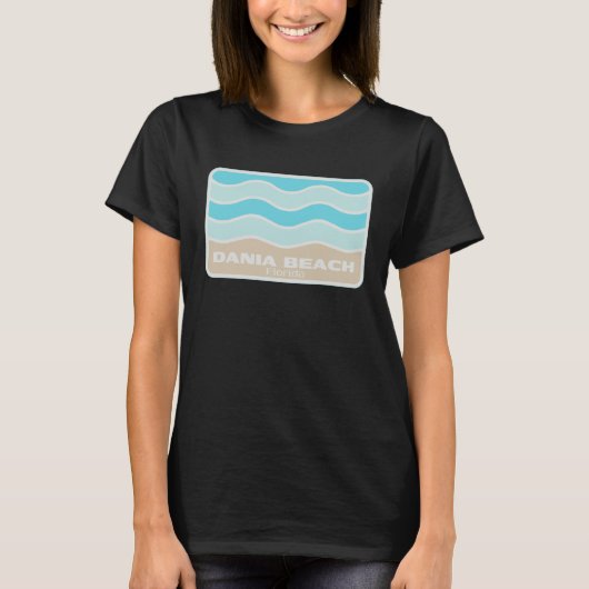 Dania Beach Florida Retro FL Waves Beach Souvenir T-shirt (Voorkant)