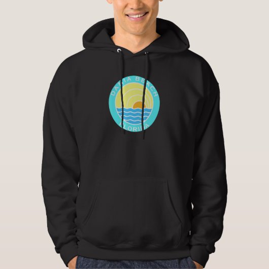 Dania Beach Florida Retro Sunset Hoodie (Voorkant)