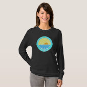 Dania Beach Florida Retro Sunset T-shirt (Voorkant volledig)