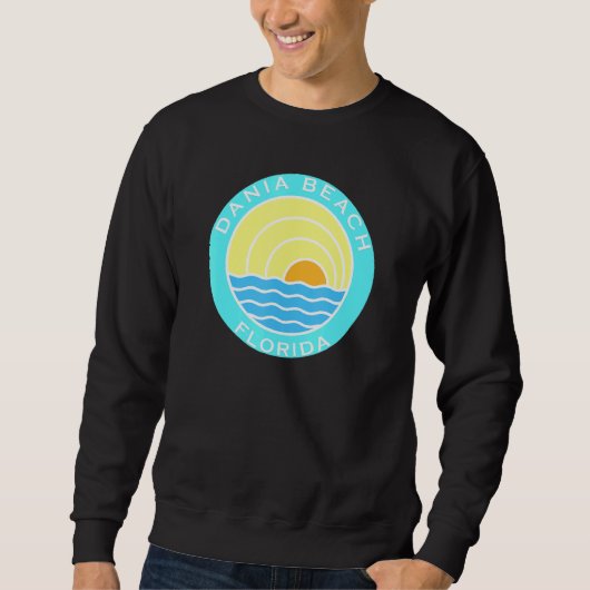 Dania Beach Florida Retro Sunset Trui (Voorkant)