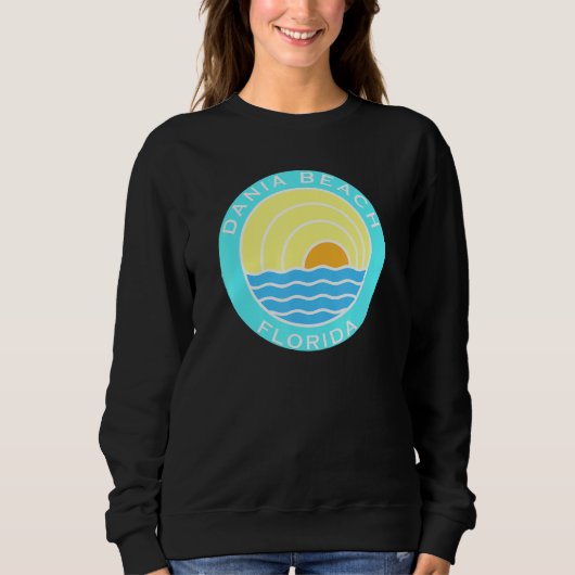 Dania Beach Florida Retro Sunset Trui (Voorkant)