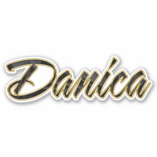 Danica black gold Lettering Aufkleber Sticker (Voorkant)