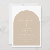 DANICA Bohemian Arched Beige Photo Save the Date Kaart (Voorkant)
