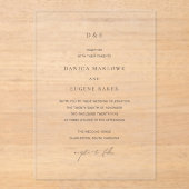 Danica Classic Elegant Huwelijk Acryl Uitnodigingen (Voorkant)