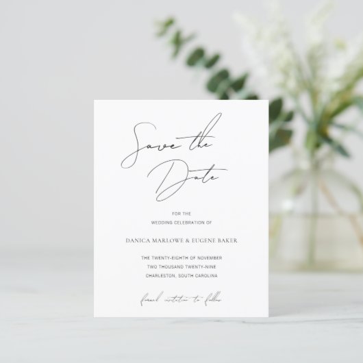 Danica Classic Elegant Wedding Save the Date (Staand voorkant)