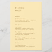Danice Butter Geel Modern Wedding Menu (Voorkant)