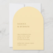 Danice Butter Geel Moderne bruiloft Kaart (Voorkant)
