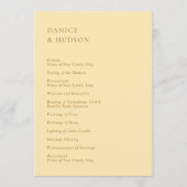 Danice Butter Geel Moderne bruiloft Programmakaart (Voorkant)