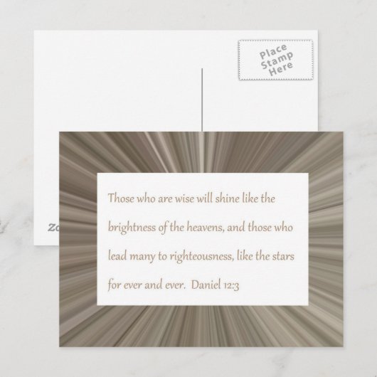 Daniel 12:3 Scripture Post Card Briefkaart (Voorkant / Achterkant)