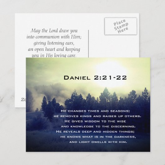 Daniel 2:21-22 Hij verandert tijden en seizoenen Briefkaart (Voorkant / Achterkant)