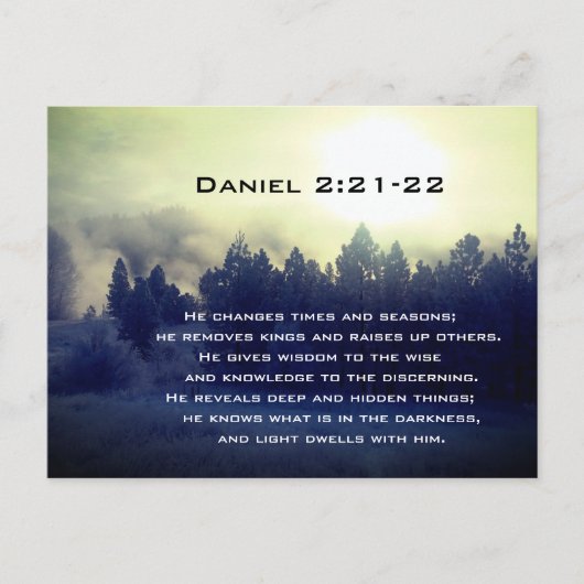 Daniel 2:21-22 Hij verandert tijden en seizoenen Briefkaart (Voorkant)